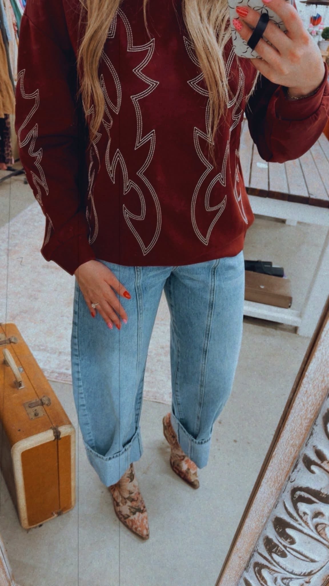 Western Burgandy Stitch