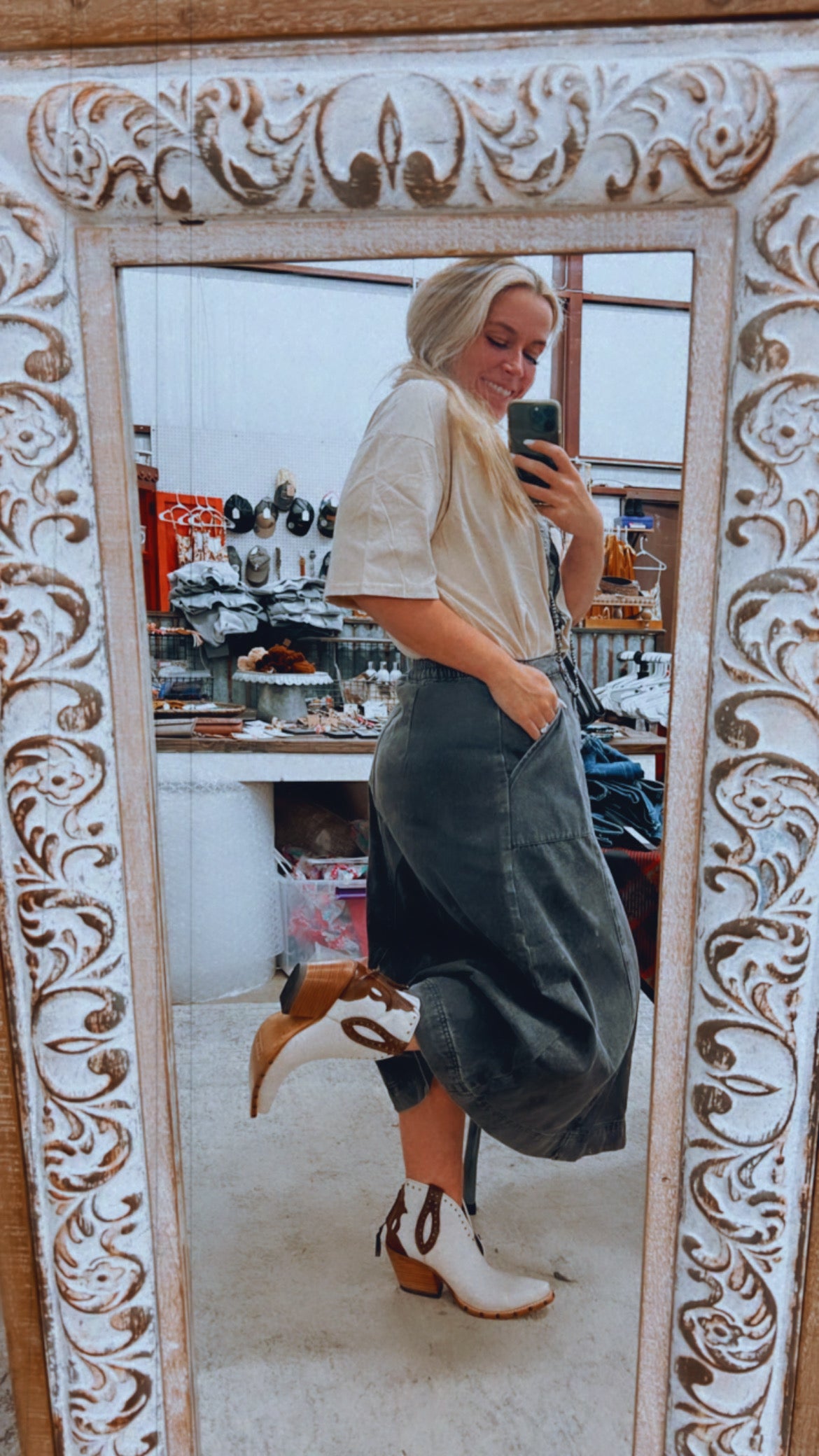 Black Denim Skirt