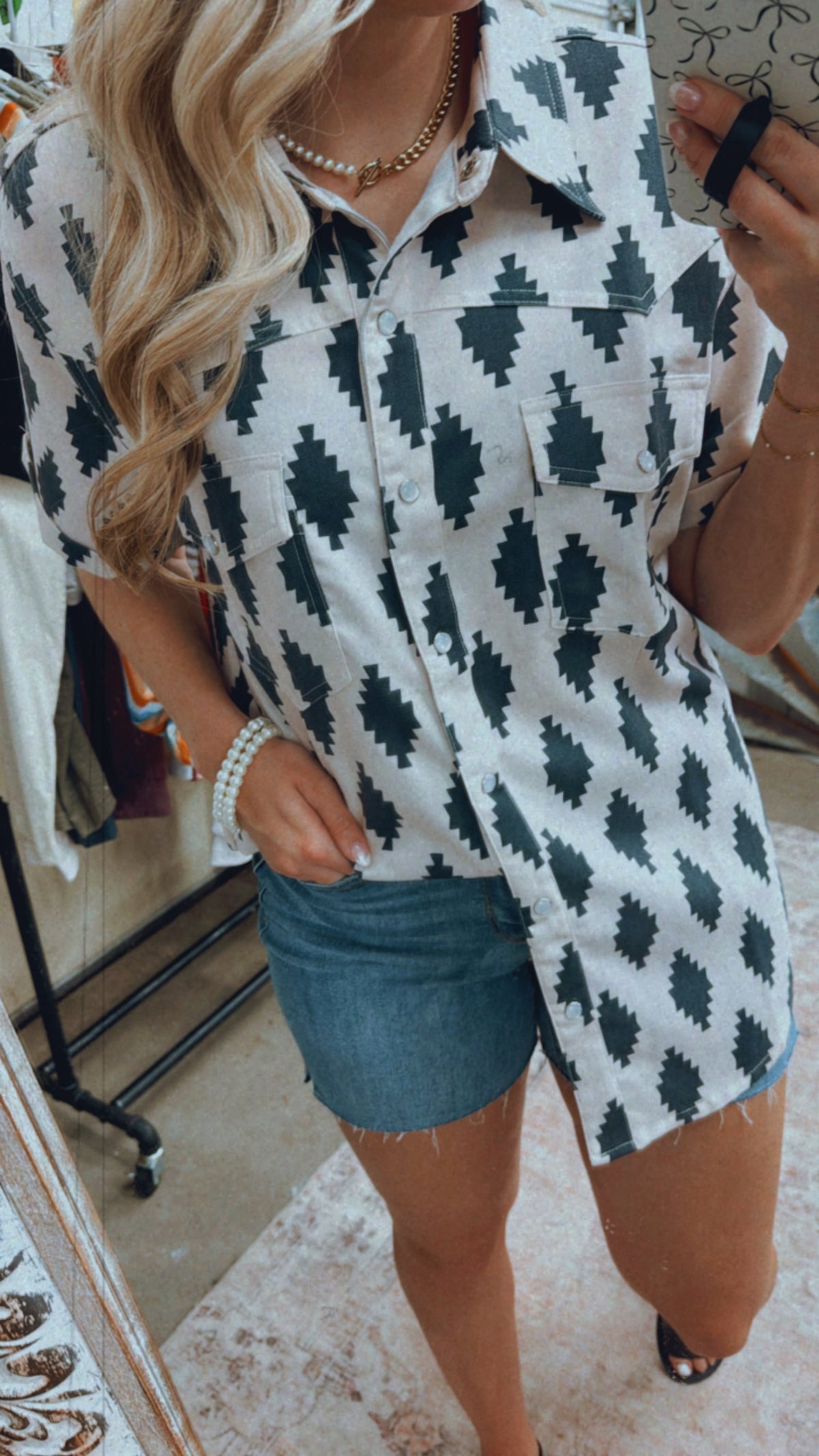 Aztec retro button down
