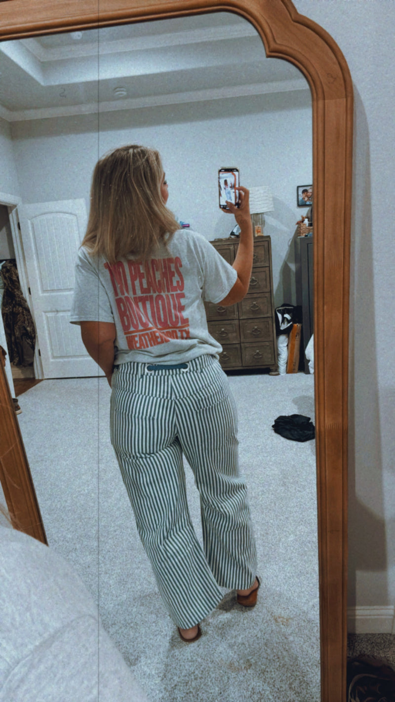 Striped Denim Navy Pant