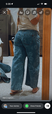 Floral barrel jeans