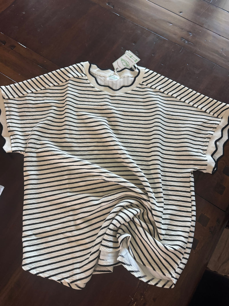 Striped Scallop Tee