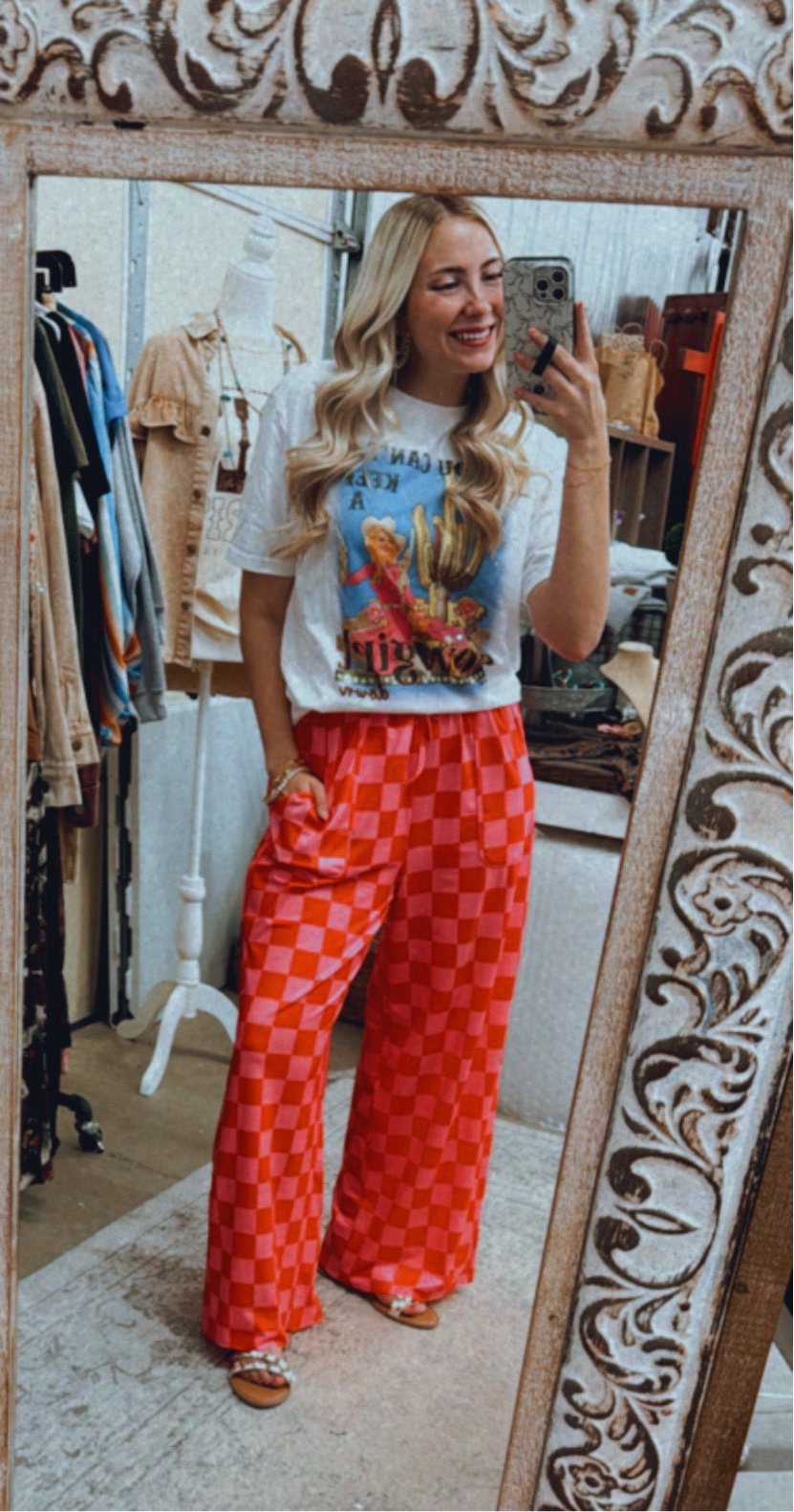 PINK Checkered pants