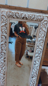 Rust Gingham Pants