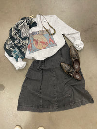 Black Denim Skirt