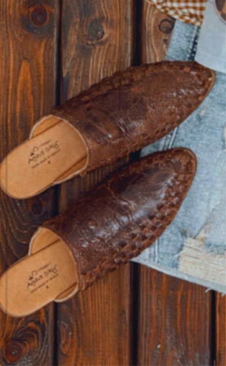 Dark woven mule