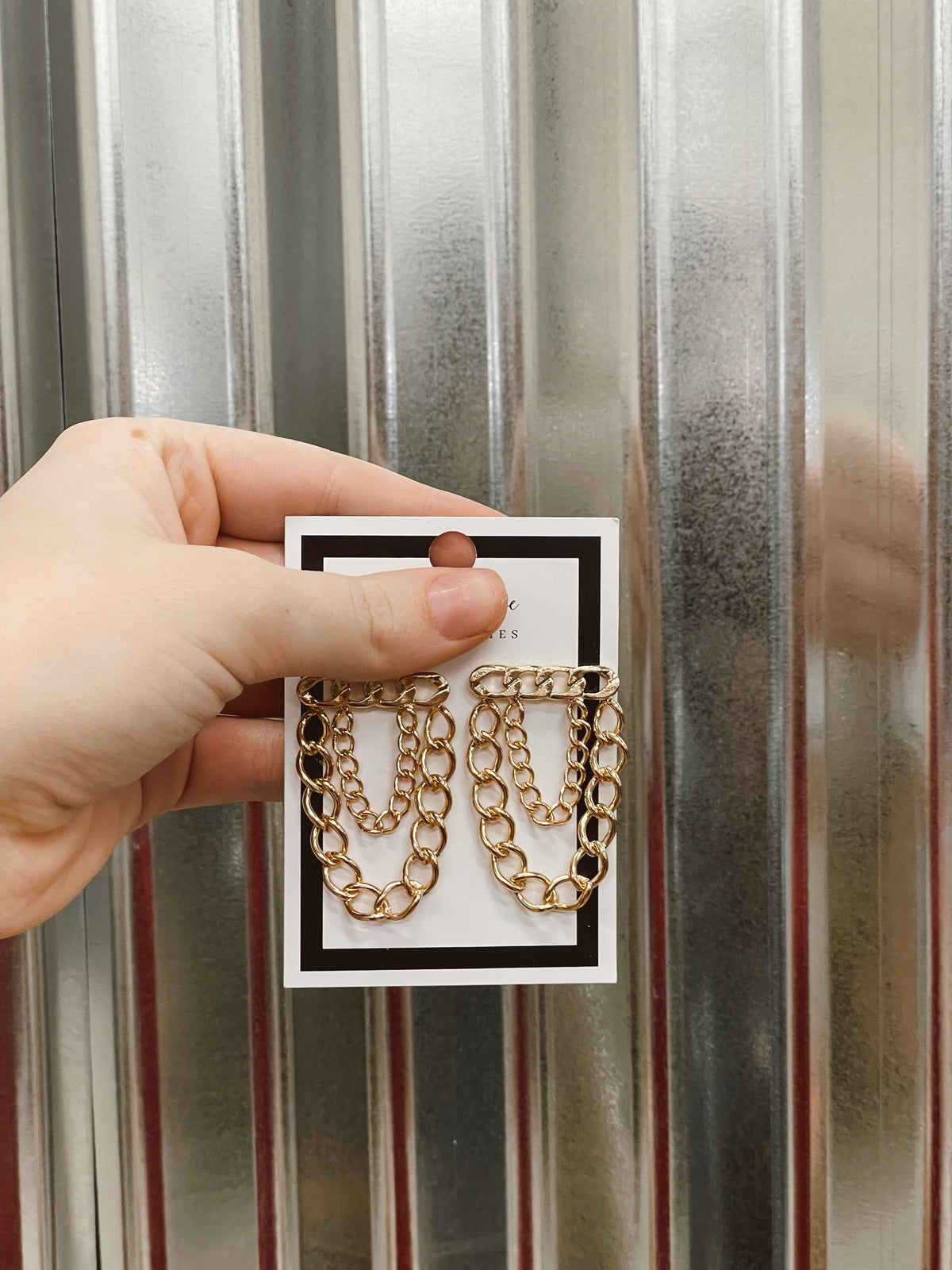 Double chain earrings