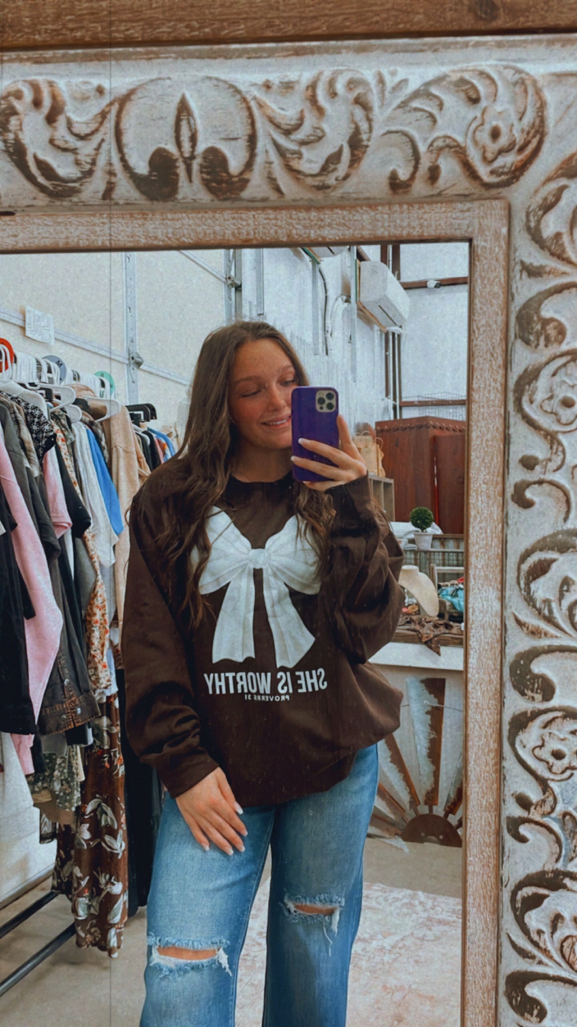 She is worthy sweatshirt