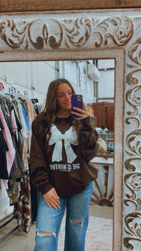She is worthy sweatshirt