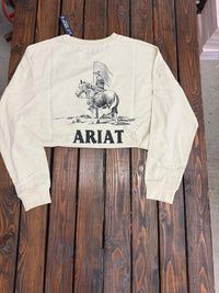 Cream Ariat Flag Cowboy College LONGSLEEVE