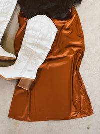 Rust silk skirt