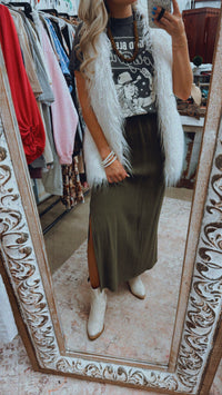 Olive Midi Skirt