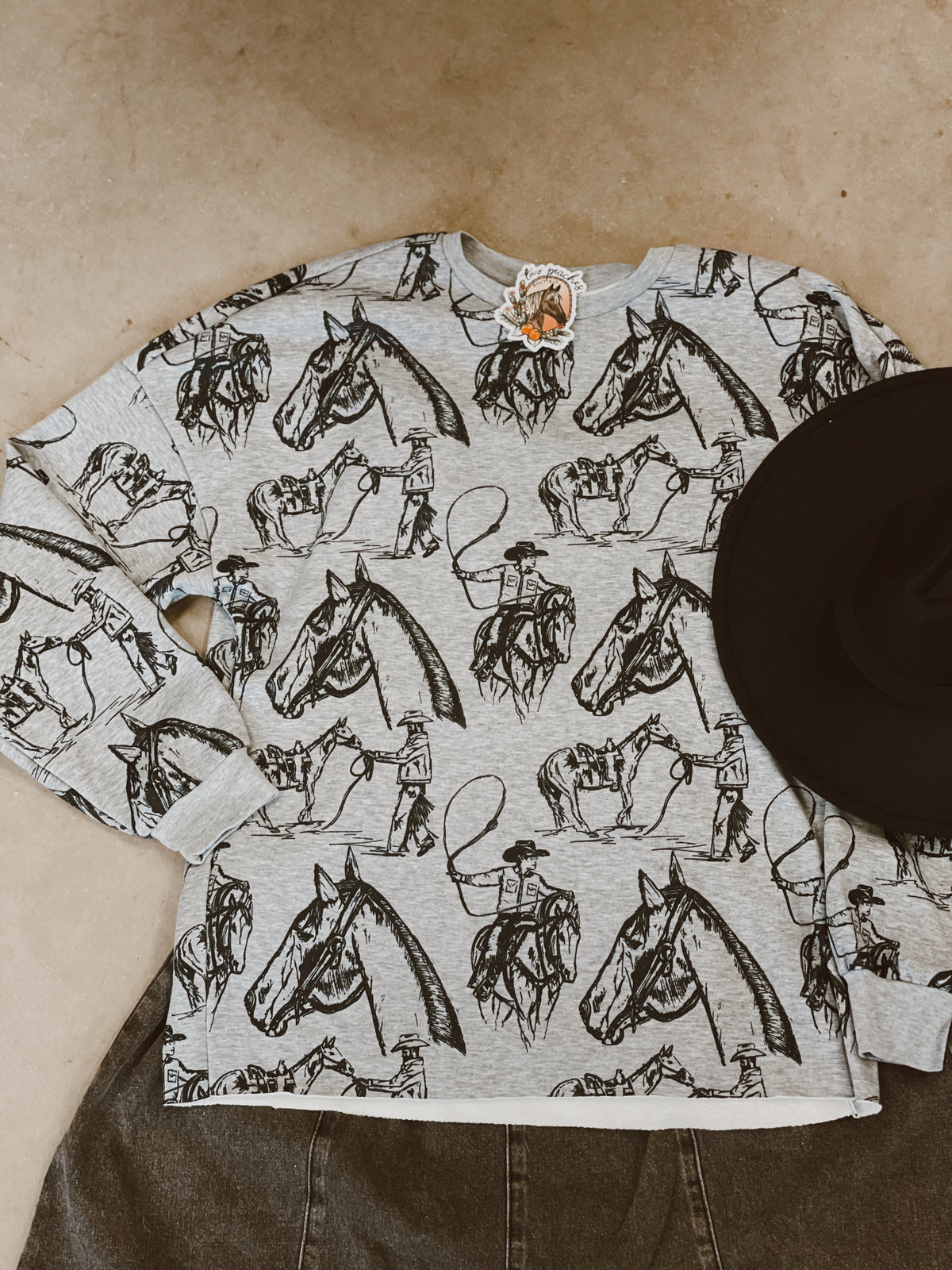 Cowboy Print Sweater