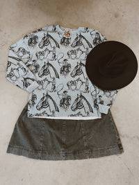Cowboy Print Sweater