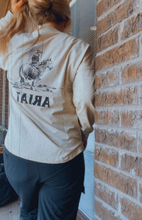 Cream Ariat Flag Cowboy College LONGSLEEVE