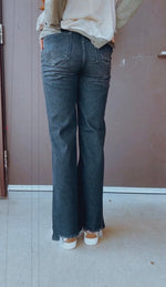 Black High Rise Wide Jeans
