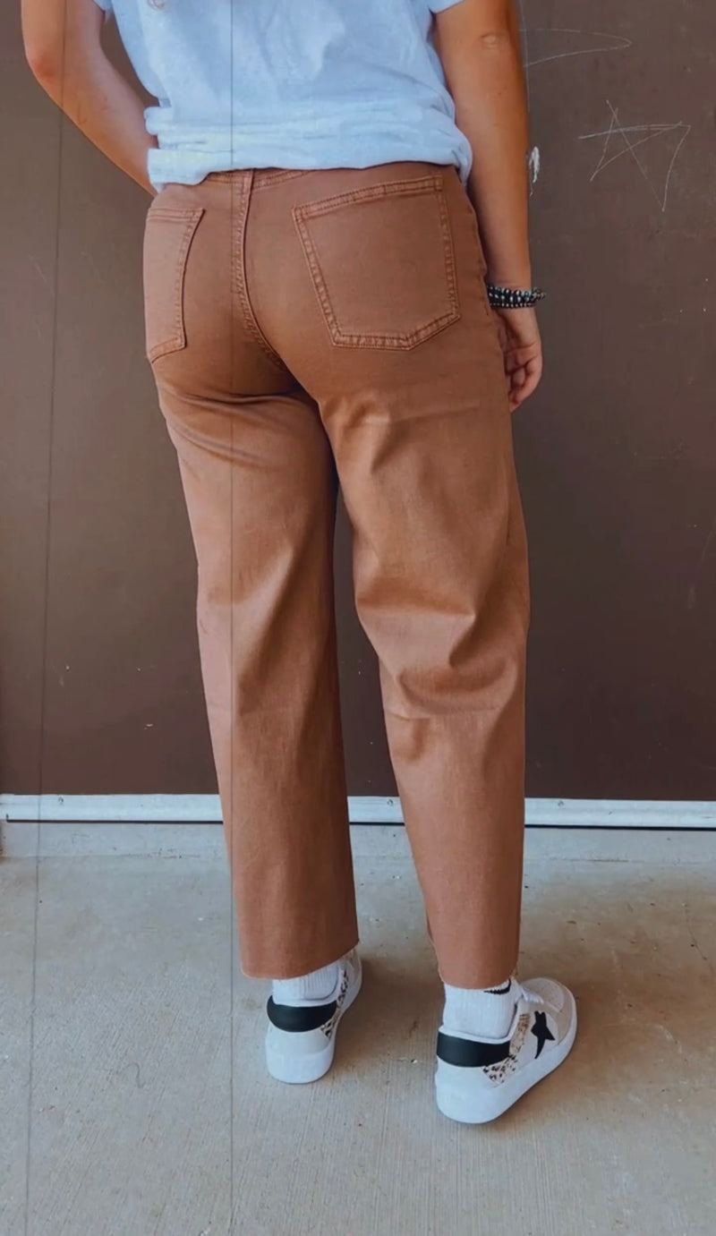 Red Bean Button Pants
