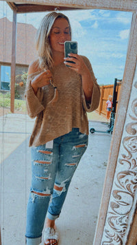 High Rise Ripped Girlfriend Jeans