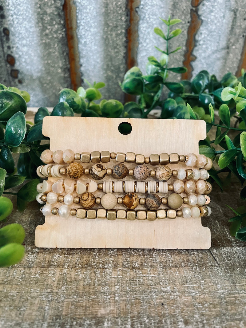 Natural Beaded Bracelet Set