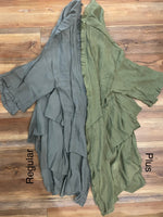 Olive Ruffle Kimono