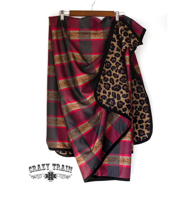 🍑 Cheetah Buffalo Plaid Blanket