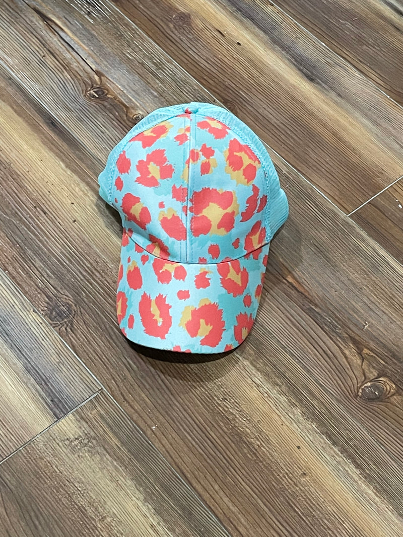 Multi Leopard C.C. Messy Bun Hat