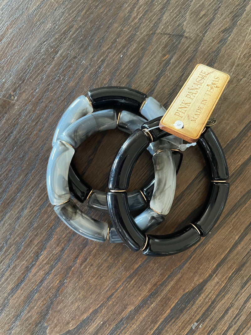Black Tube Bracelet Set
