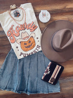 Pleated Denim Skirt
