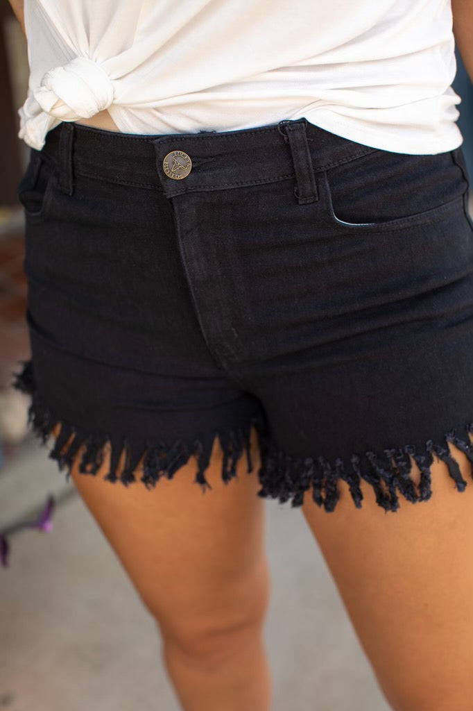 Black Fringe Shorts (FIT SMALL SIZE UP 2 SIZES)
