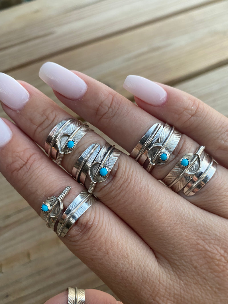 Single Stone Feather Wraps