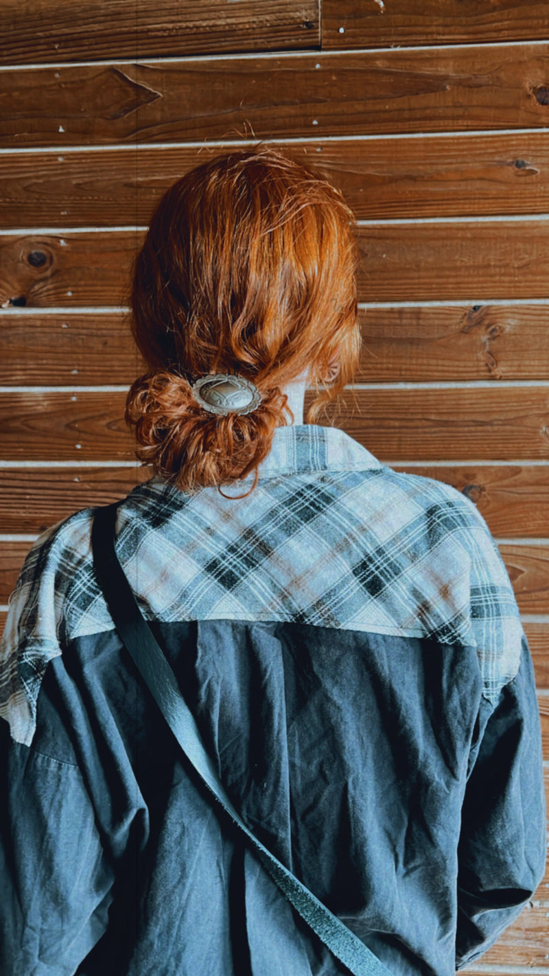 Black Plaid Button Down