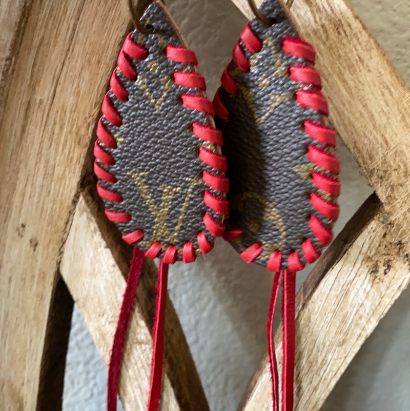 LV RED BRAIDED Earrings