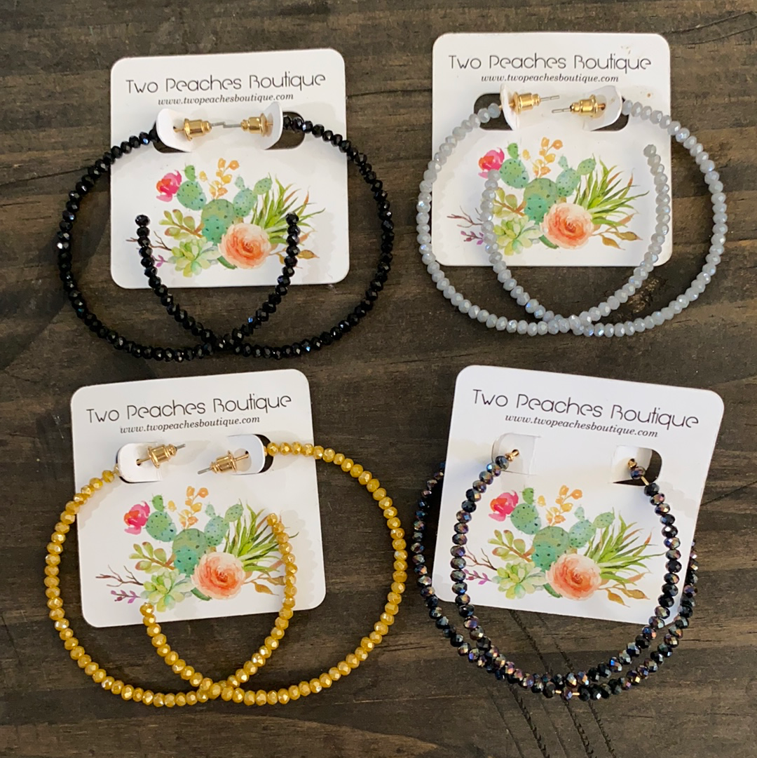 Large Beaded Hoops