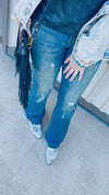 Distressed Bootcut Jeans