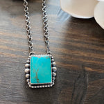 🍑 Turquoise Square Necklace