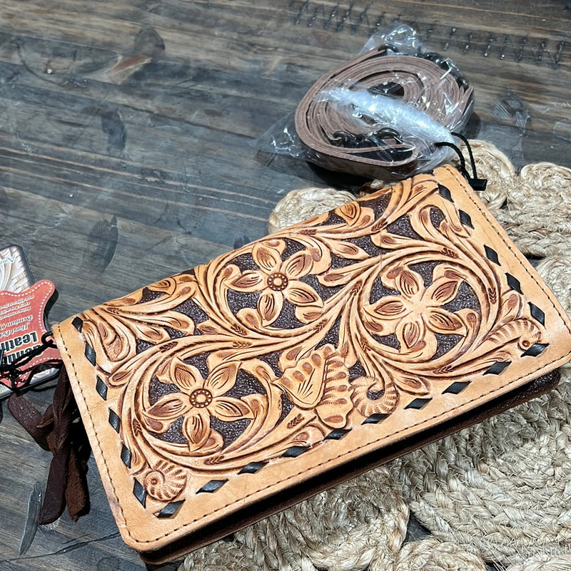 Tooled Crossbody/Wristlet!