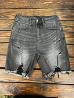 Grey Distressed Shorts